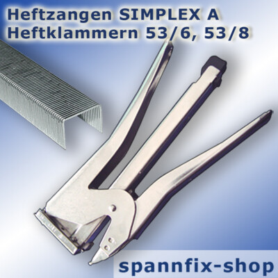 Heftzangen SIMPLEX A  Heftklammern 53/6 und 53/8