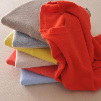 Women Wool Cashmere Sweater Knitted Pullover Slim Crew Neck Sweater Solid Jumper
