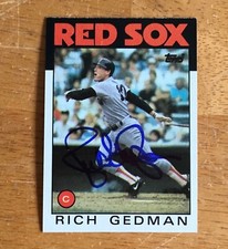 Rich Gedman Boston Red Sox Signed Autograph 1986 Topps Baseball Card