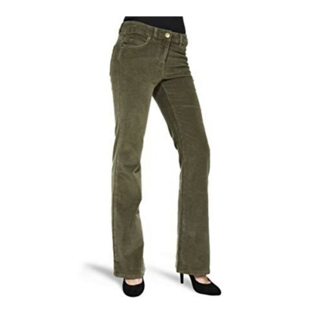 J Crew Womens Corduroy Bootcut Pants Green High Rise Stretch Classic ...