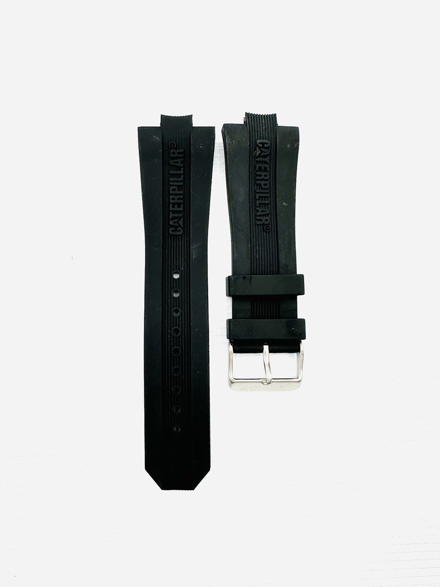 Cat Watch Strap , CAT , R7 163 , R7 143 , Black Rubber Silver