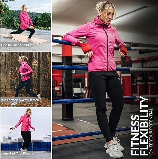 RDX Women Sauna Suit, Full Body Sweat Heat Suit with Hood, Gym Workout Jacket - Image 3 of 4