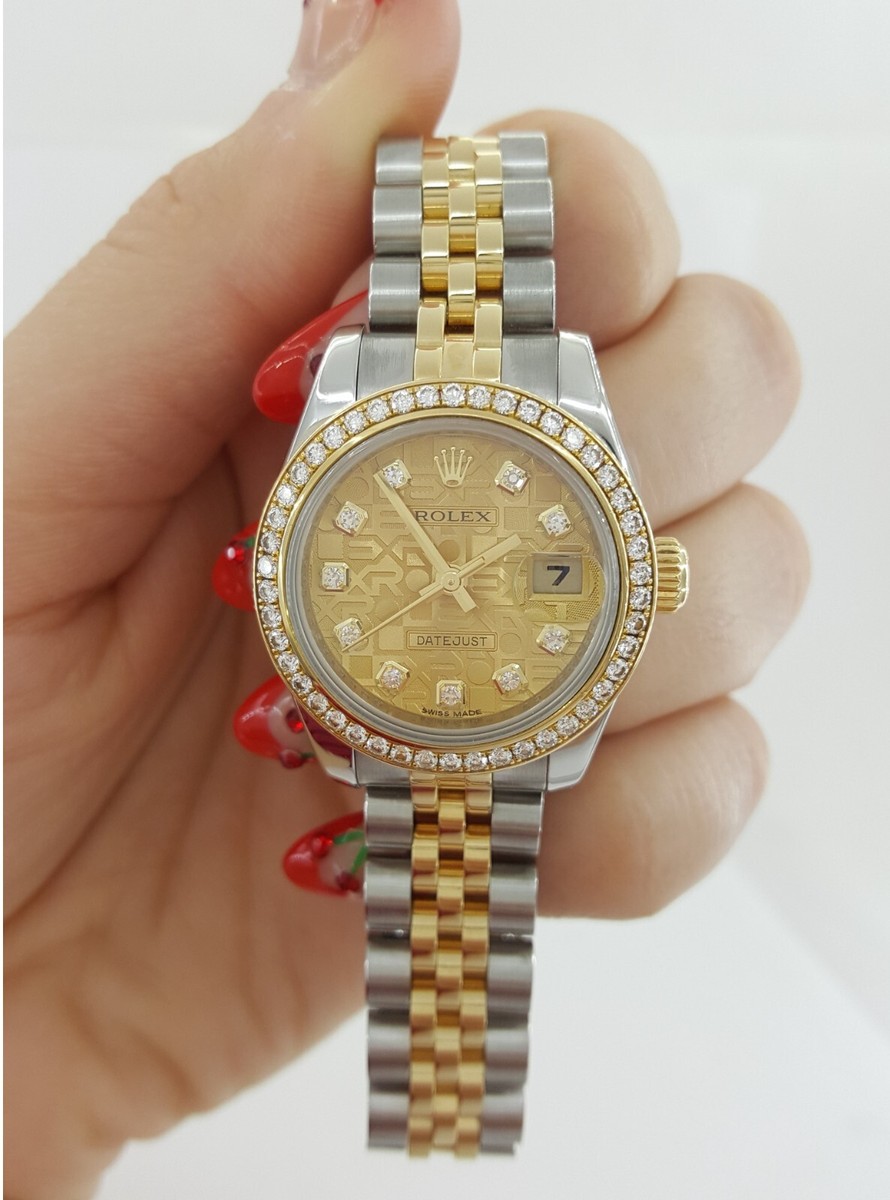 Rolex Lady DateJust 179383 SS 18K Jubilee 26 mm Factory Diamond