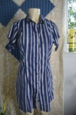 White strip dress, buttonned dress