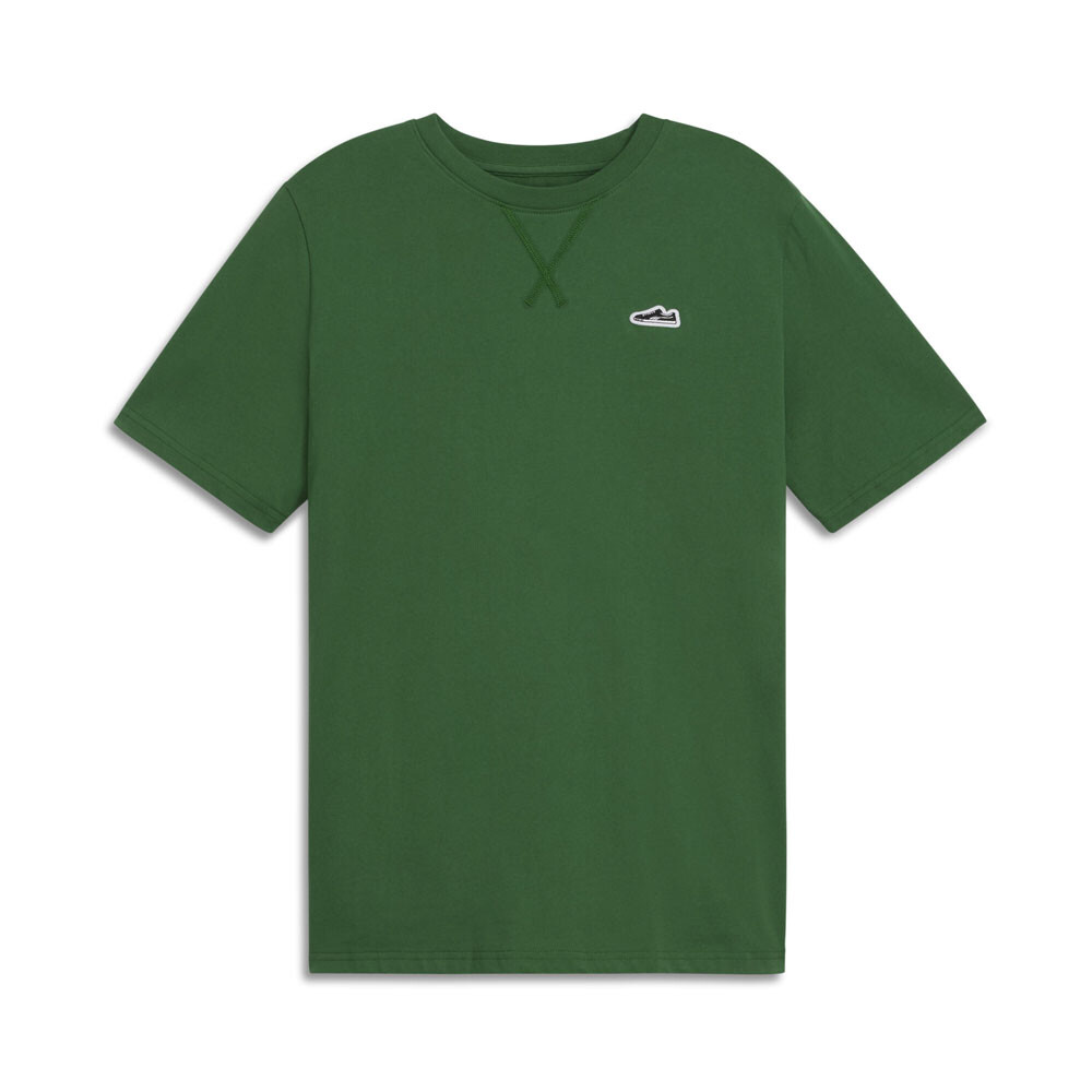 Замшевая футболка с круглым вырезом и коротким рукавом с логотипом Puma Suede, мужские повседневные топы размера M, 68142237