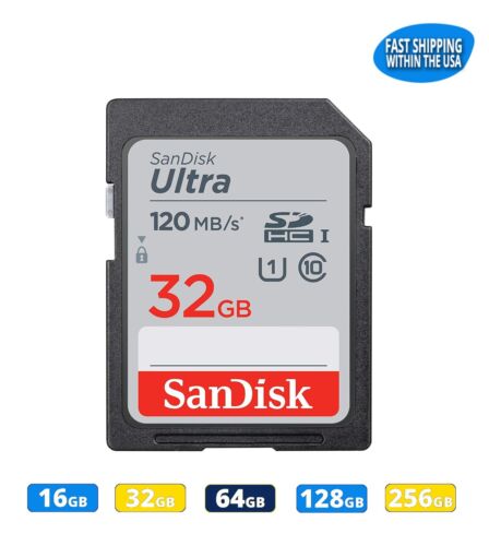 Sandisk SD Card 16GB 32GB 64GB 128GB Ultra Memory Card Camera Trail Cam Computer - Picture 1 of 15