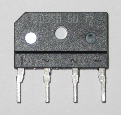 4 Amp 600 Volt Low Profile Bridge Rectifier - 600V 4A Inline Compact Rectifier