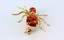 Handmade Baltic Amber & Sterling Silver Mouse Brooch – 925 Silver, Natural Orange Amber