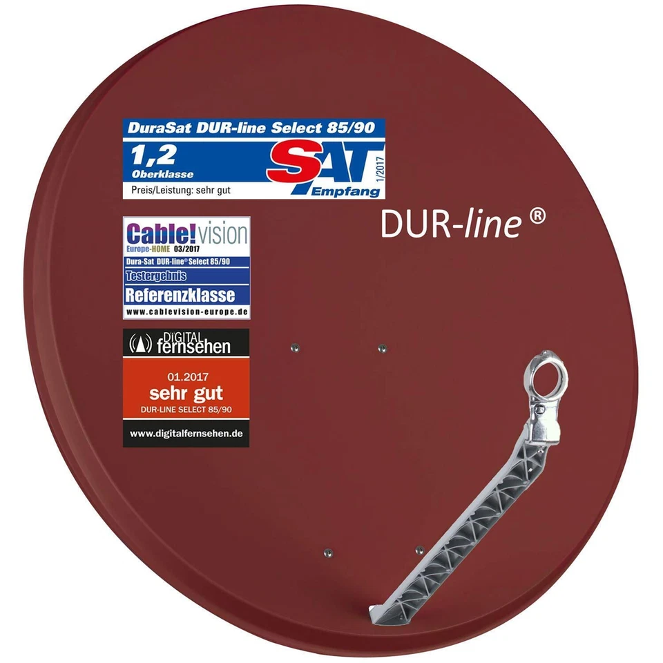 DUR-line Select 85/90cm Alluminio Satelliten-Schüssel Rot Parabola Satellitare