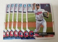 6 2018 Bowman CHROME Draft NICK SANDLIN card lot CLEVELAND GUARDIANS #34