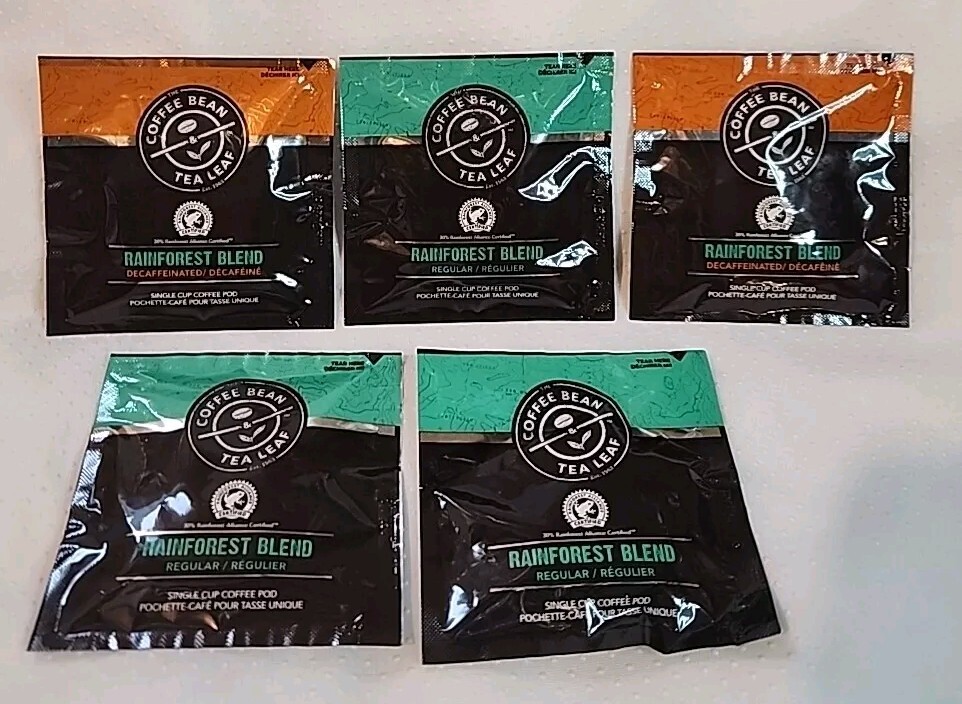 Leaf Lot Of 5 Single Cup Pod. Rainforest Blend.