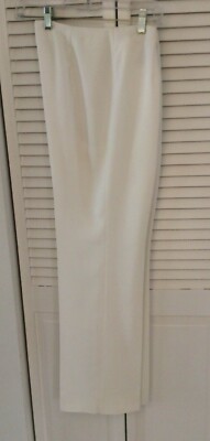 Pantalon Femme Blanc Bernard Zins - Taille 12 (US) - Microfibre Easy Care - Coupe Droite, Longueur 31" - Occasion Comme Neuf