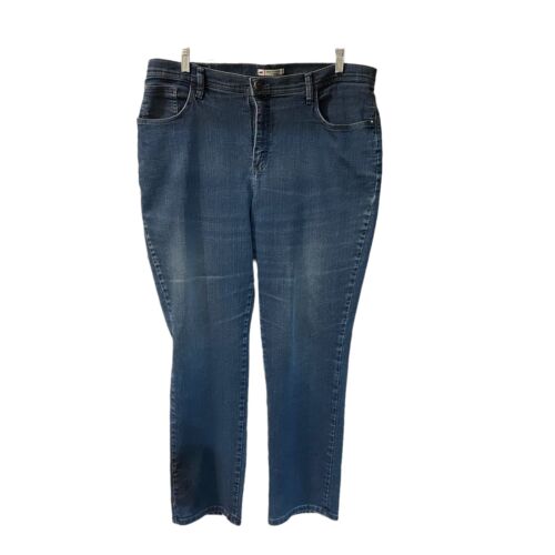 Lee at The Waist Womens Denim Jeans Size 18 Flat Front Pockets Zipper Straight