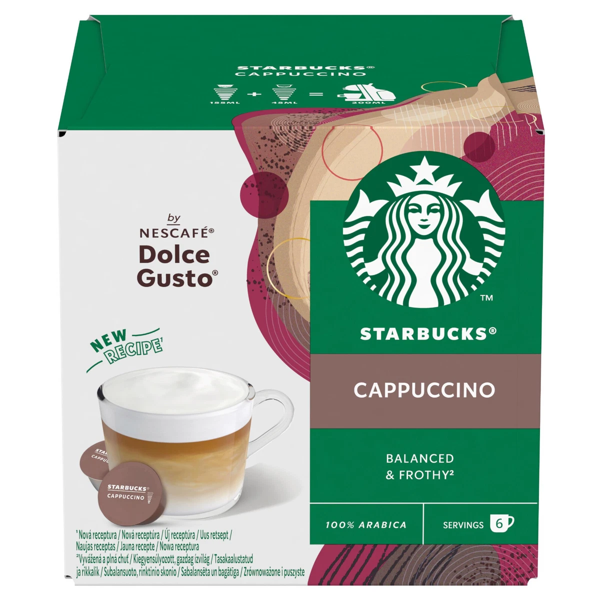 STARBUCKS CAPPUCCINO Dolce Gusto Compatible Coffee Capsules Pods Box