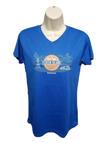 2016 NYRR Staten Island Half Run for Life Womens Medium Blue Jersey