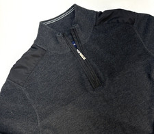 Tommy Bahama 1/4 Zip Long Sleeve Arm Pocket Cotton Blend Pullover Men  s M Gray