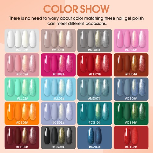 38Pcs Gel Nail Polish Set with Lamp 20 Color Gel Polish Starter Kit