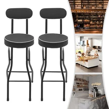2PCS Bar Stool Portable Folding Stool Padded Folding High Chairs