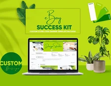 eBay Store and Listing Template, Mobile/Tablet Optimized, FREE LOGO Nature Green