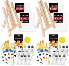 Painting Kits for Adults, Acrylic Water Paints Canvas Easel Set, 56 Pcs Sip and