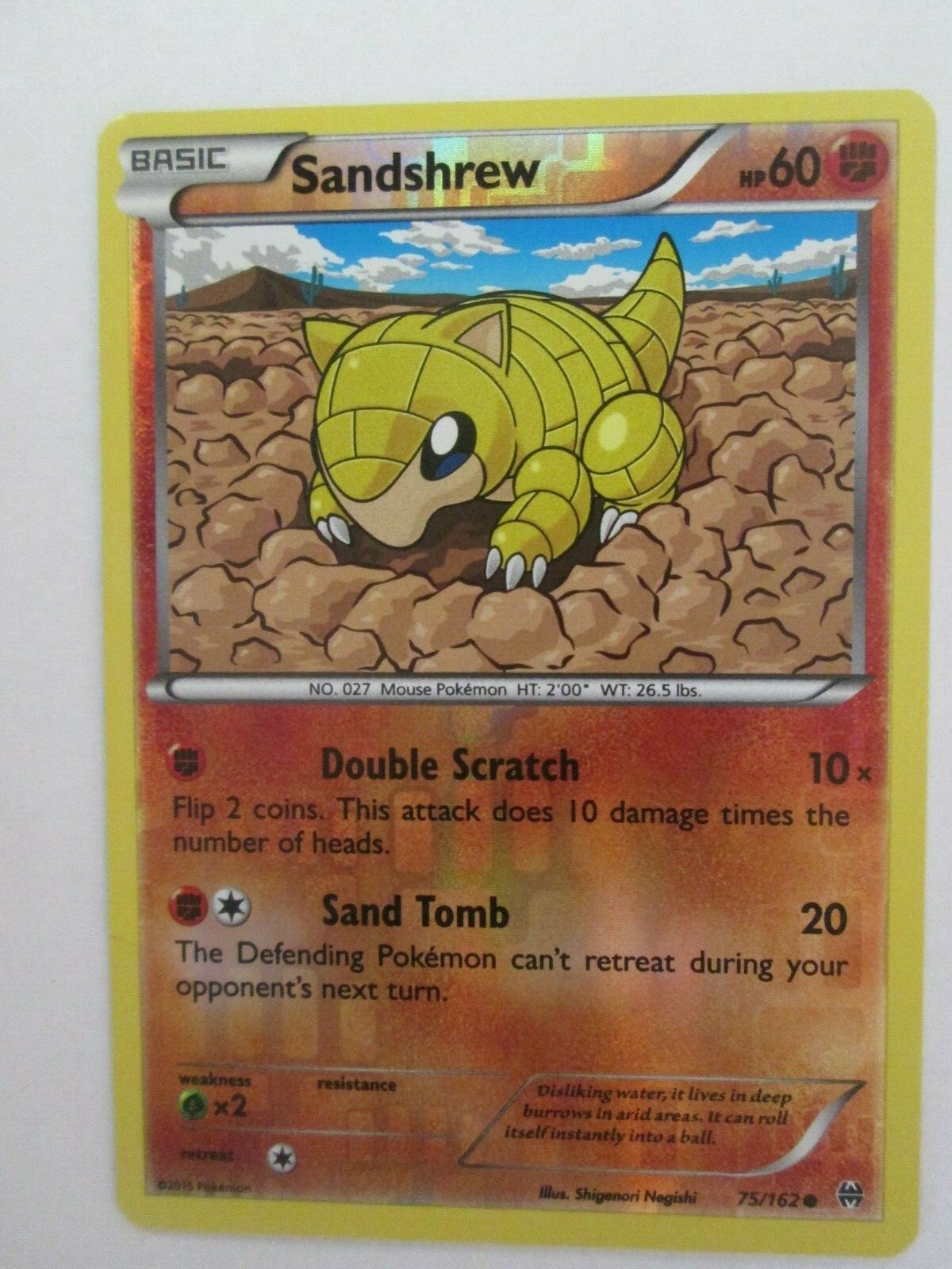 087PK075r- Sandshrew- 75/162 - Breakthrough - Common Reverse