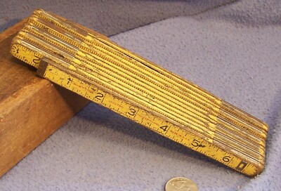 Disston Professional No. WR306X Rare Boxwood Brass Folding Rule zig-zag rule