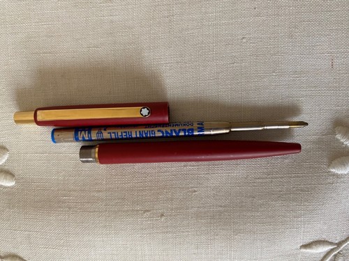 Montblanc Stylo Bille " Noblesse " Bordeaux/ Plaqué Or/ Vintage - Imagen 10 de 10