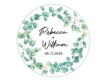 48 Personalized Thank You Labels Custom Wedding Favor Round Stickers 1.5" B611