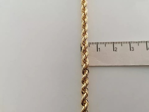 18K YELLOW GOLD BRACELET 3/4 mm WIDTH BRAID ROPE LINK, 7.5 INCHES MADE IN ITALY - Picture 5 of 9