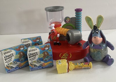 Easter Collectible candy Holder Dispenser Eeyore Jelly Belly Hot Wheel Lot READ