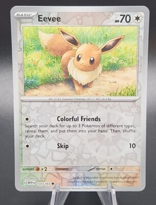 2023 Near Mint Pokemon Eevee 133/165 Reverse Holo Scarlet Violet