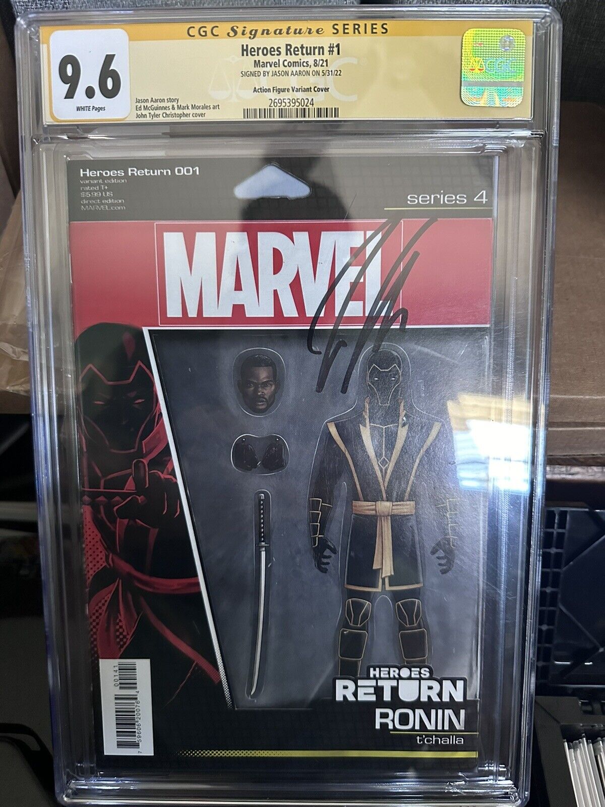 Heroes Return #1 CGC 9.6 Action Figure Variant Signed By Jason Aaron