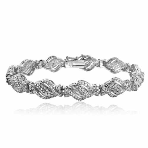 Bracelet Tennis Argent 925 Zircone Cubique Trois Fils 18cm Exploit - Neuf Avec étiquettes