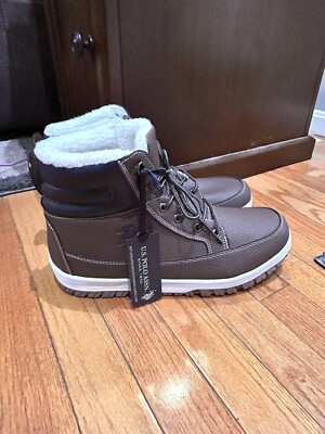 US Polo Assn Soren Polo Boots Brown Size 13m NWT