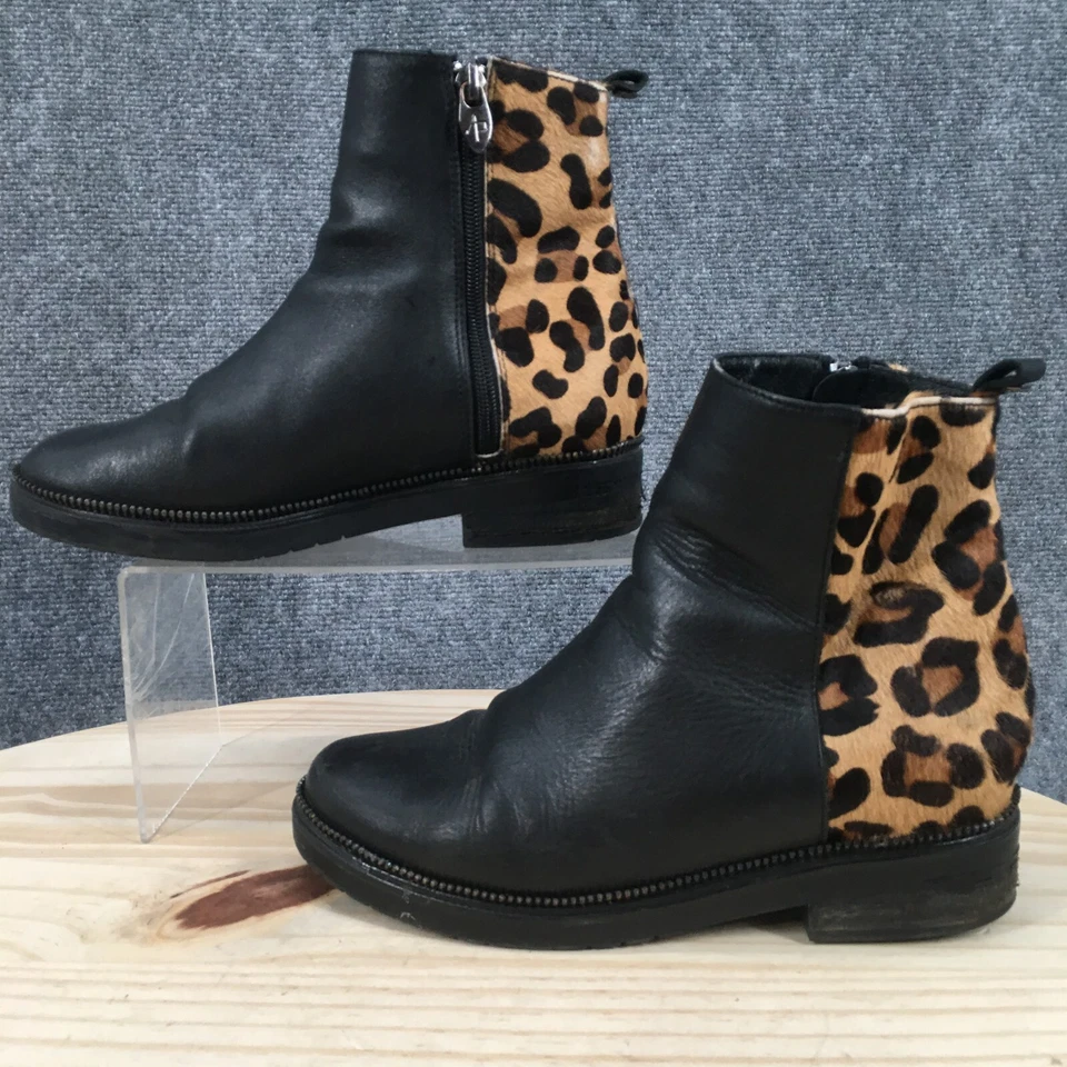 Botas Apepazza Mujer 37 Botín Negro Estampado Guepardo Cómodas Informales Bloque Foto 2 de 4