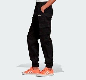 high waisted black cargo trousers