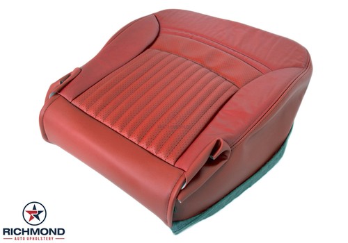 1997-1999 Chevy Corvette -Driver Side Bottom GENUINE Leather Seat Cover Red Perf - Picture 2 of 18