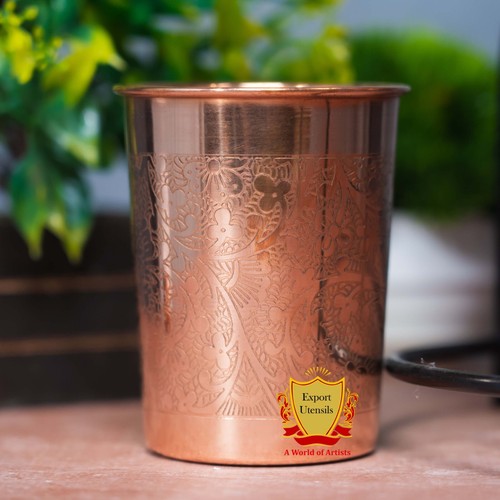 Copper Embossed Water Dispenser Matka 5000ML with 1 Copper Glass Home & Kitchen - Picture 7 of 10