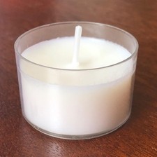 48 Count White Unscented Smokeless Long Burning Clear Cup Tea Light Candles with