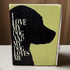 Wooden I Love My Dog and My Dog Loves Me Wall Sign Retriever 9"x12" Rectangle