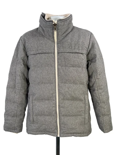 Guess Men's Gray Wool Blend Full Double Zip Puffer Coat - M - product listing photo