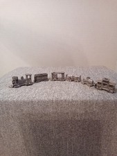 Vintage Metske Pewter Birthday Train Set , Designed To Hold Birthday Candles