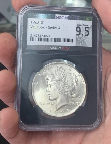 1923 Peace Silver Dollar Vault Box Series 4 9.5 Mint State Brilliant Unc