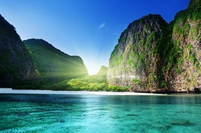 Wandbild: Morgenzeit in Maya Bay, Phi Phi Leh Island, Thailand (17875254)