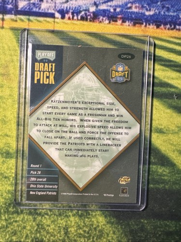 1999 Playoff Prestige EXP Draft Picks Green Andy Katzenmoyer #DP26 Rookie RC - Foto 2 di 2
