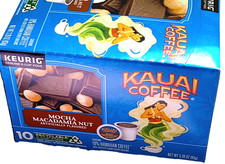 Kauai Coffee MOCHA MACADAMIA NUT Single Serve 10 Pods 10 Hawaiian Coffee Keurig