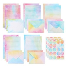 160Pcs Stationary Letter and Envelopes:50 Watercolor Stationery Paper 50 Enve...