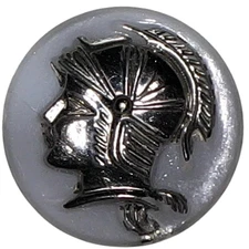 18mm Cameos Vintage 1950s Glass Gladiator West German Raised Relief Set of 4