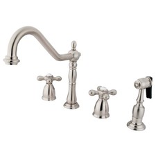 Kingston Brass KB179.AXBS Heritage 1.8 GPM Widespread Kitchen - Nickel