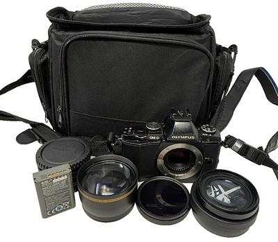 Olympus OM-D E-M5 Camera Black Body for PARTS Bundled with Lenses